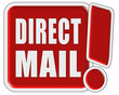 !-Schild rot quad DIRECT MAIL