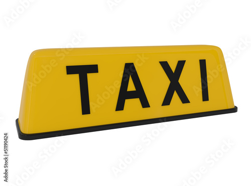 Illustration: Taxi Sign isolated on white Taxi Sign isolated on white