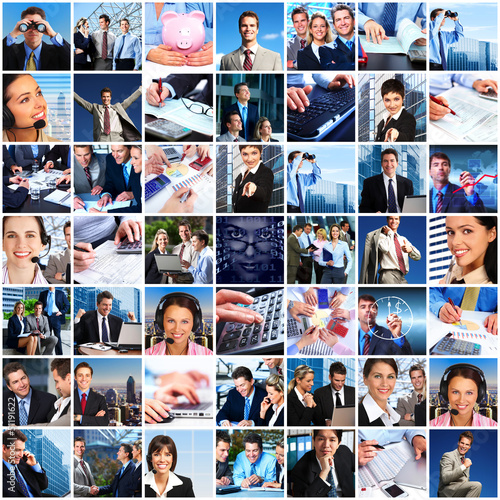Photo: Business people team collage. Business people team collage.