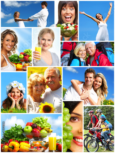 Photo: Happy people collage. Happy people collage.