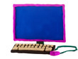 Plasticine handmade computer on a white background
