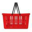 Red Shopping Basket isolated on white