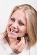 representative young laughing female telephone operator