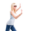 woman is holding pushes abstract