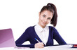 Portrait of a beautiful young student girl
