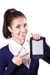 Student girl with e-reader