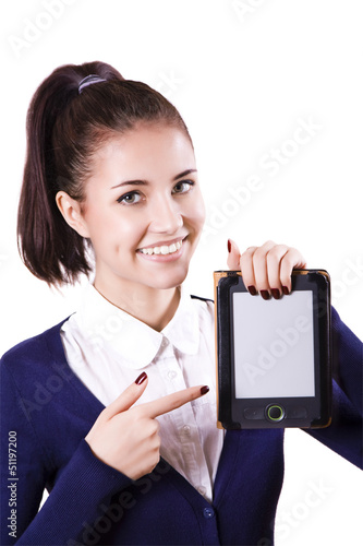 Photo: Student girl with e-reader Student girl with e-reader