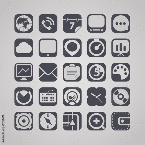 Vector: Tablet device interface icons collection Tablet device interface icons collection