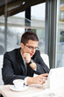 Photo: businessman on a break with his tablet businessman on a break with his tablet