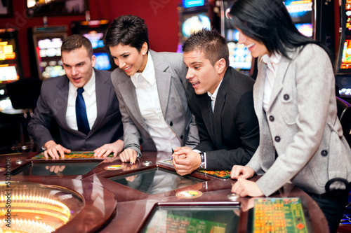 Photo: Excited group in casino Excited group in casino