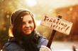 Foto: girl calling for spring girl calling for spring