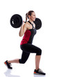 Woman doing exercise with a weight