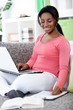 African girl  learning at home