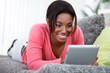 African young woman with tablet