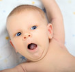 newborn baby yawning