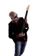 man playing electric guitar