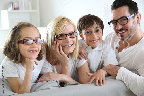 Photo: Family of four wearing eyeglasses Family of four wearing eyeglasses