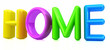 3d colorful text "home"