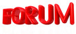 "forum" 3d red text