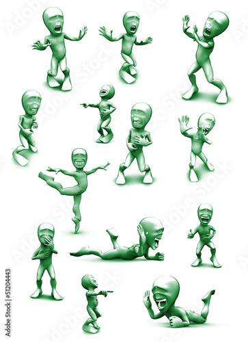 Illustration: 3d person who very frightened, trembling in fear and very loud l 3d person who very frightened, trembling in fear and very loud l