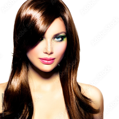 Photo: Beautiful Brunette Girl. Healthy Long Brown Hair Beautiful Brunette Girl. Healthy Long Brown Hair