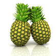 pineapples on a white