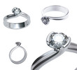 Ring with diamond isolated