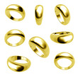 Collection of gold wedding rings  isolated