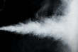 white smoke trail isolated on black