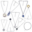 Photo: Collection of gold necklace with gemstones. Jewelry object Collection of gold necklace with gemstones. Jewelry object