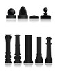 Collection of various decorative post bases and caps