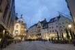 The scene of busy night life in Munich city center