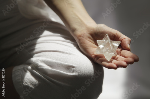 Photo: Meditating in sunlight with Merkabah, soft focus Meditating in sunlight with Merkabah, soft focus