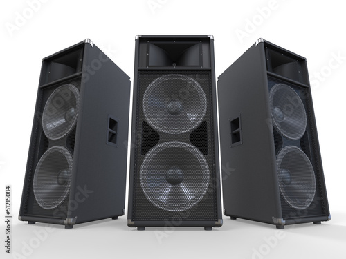 Illustration: Large Audio Speakers Isolated on White Background Large Audio Speakers Isolated on White Background