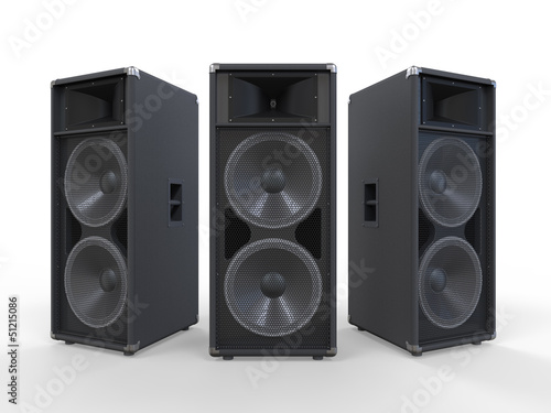 Illustration: Large Audio Speakers Isolated on White Background Large Audio Speakers Isolated on White Background