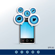 Smartphone and media icons