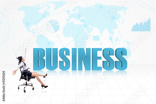 Photo: Businesswoman successful globally Businesswoman successful globally