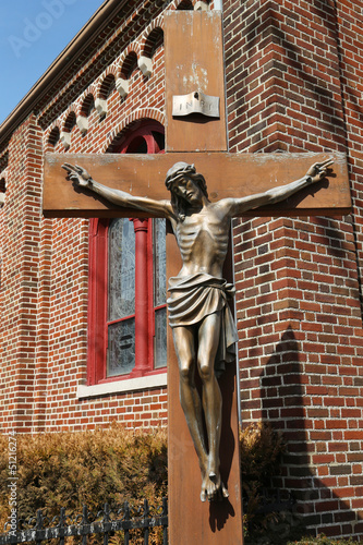 Photo: Bronze statue of Jesus Christ crucified Bronze statue of Jesus Christ crucified