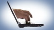 Remote work on laptop