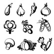 vegetables icons set