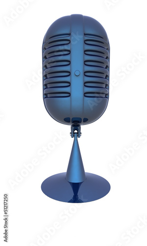 Illustration: blue metal microphone blue metal microphone