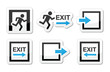Emergency exit icons vector set