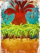 Grunge volcano island