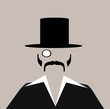 man with monocle and top hat