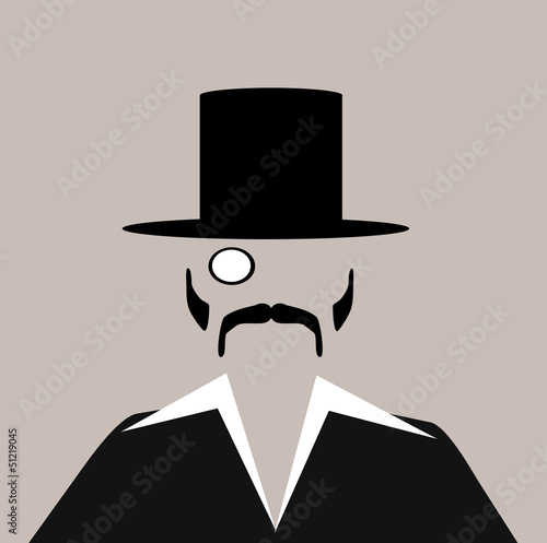 Vector: man with monocle and top hat man with monocle and top hat