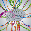 Gehirn und Information / Informationsflut - 3D Illustration