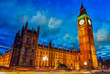 Lights of Big Ben Tower in London