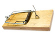 charged mousetrap on a white background