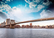 Amazing New York Cityscape - Skyscrapers and Brooklyn Bridge at
