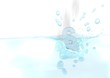 3d graphic of a isolated law sign fallen into water
